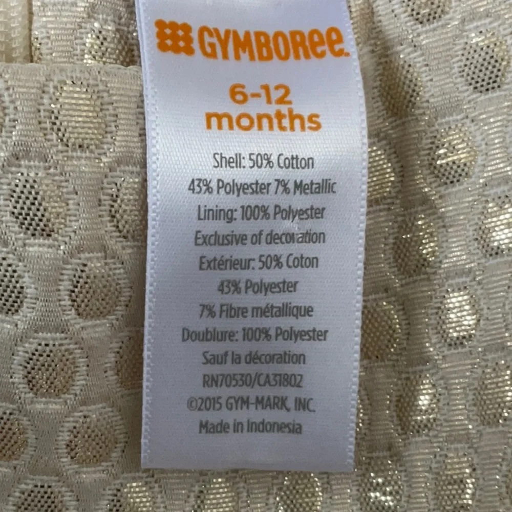 Gymboree Champagne Pleated Special Occasion Dress SZ 6-12 Month Princess Holiday